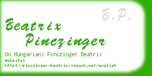 beatrix pinczinger business card